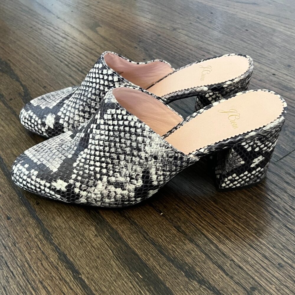 J.Crew Snake Skin Leather Mules